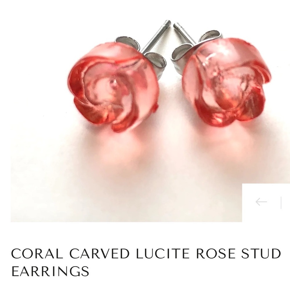 Leetie Lovendale Red Floral Stud Earrings